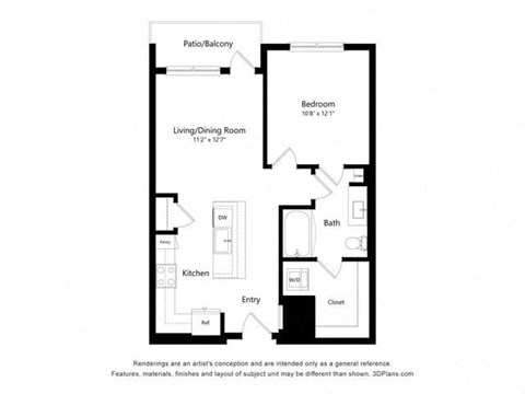 A1_682 sqft floor plan at Alta Northerly, Cumming, Georgia